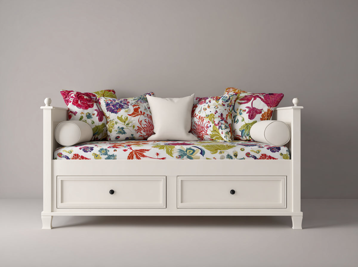Schlafsofa 220x90x85 cm in Weiß - Klassisches Schlafsofa mit zwei Schubladen und komfortabler Liegefläche