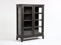 Bücherregal 100x40x180 cm in Schwarz mit Glastüren - Eleganter Bücherschrank mit offenen Ablagen