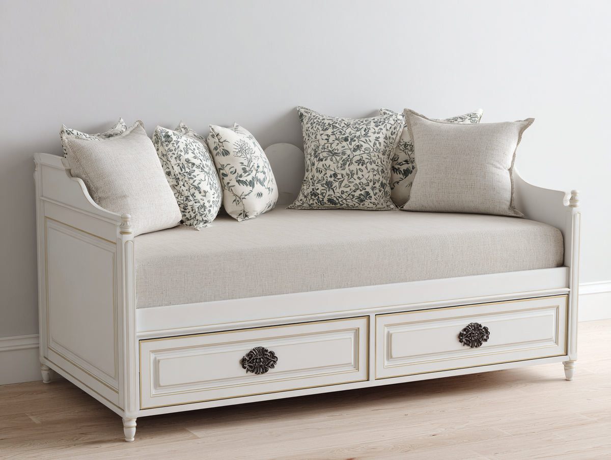 Schlafsofa 200x90x85 cm Weiß Tagesbett mit Schubladen Bettfunktion Modernes Design