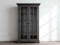 Bücherregal 100x35x180 cm in Schwarz mit Glastüren - Eleganter Bücherschrank mit klassischem Design