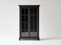 Bücherregal 100x35x180 cm in Schwarz mit Glastüren - Klassischer Bücherschrank mit geschütztem Stauraum