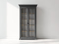 Bücherregal Holzwerkstoff 90 x 40 x 180 cm - Dunkelgrau - Klassisches Design mit Glastüren