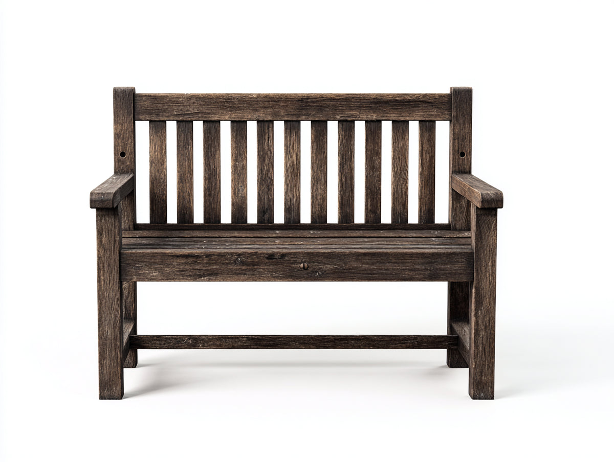 Gartenbank 150x60x90 cm aus Holz in Dunkelbraun - Klassische Sitzbank für Garten und Terrasse