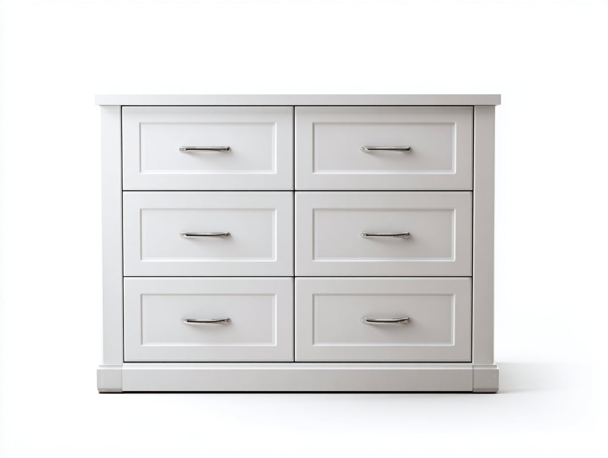 Kommode mit Schubladen 120x40x80 cm Weiß - Moderne Schubladenkommode mit 6 Schubladen für Schlafzimmer Wohnzimmer und Flur