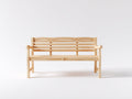Gartenbank 150x60x85 cm - Holz Sitzbank - Klassisches Design mit Rückenlehne und Armlehnen für Garten Terrasse und Außenbereich