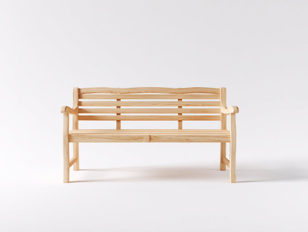 Gartenbank 150x60x85 cm - Holz Sitzbank - Klassisches Design mit Rückenlehne und Armlehnen für Garten Terrasse und Außenbereich