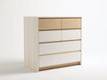 Kommode mit Schubladen 120x40x85 cm - Moderner Aufbewahrungsschrank - Holzfarben Weiß mit 6 Schubladen und minimalistischem Design