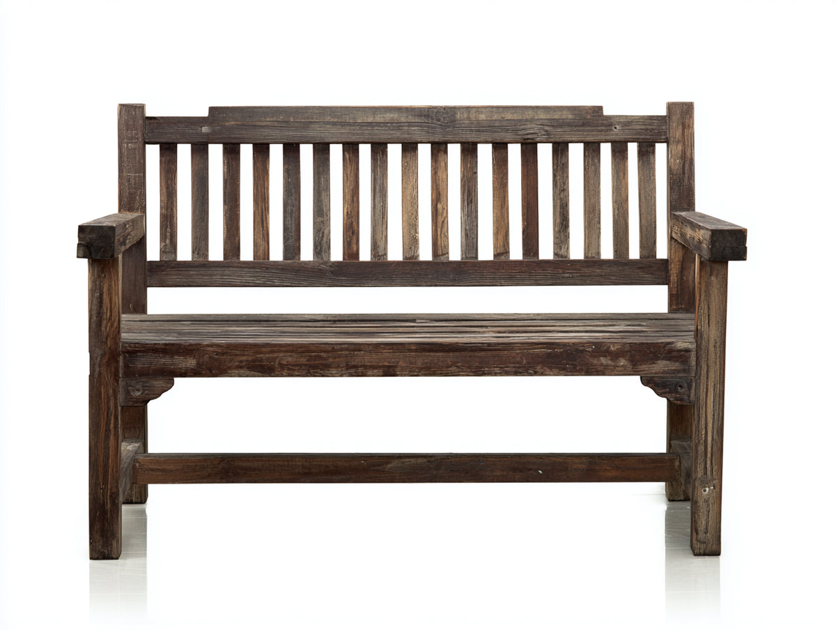 Gartenbank 150x60x90 cm Holzfarben Massivholz Sitzbank für Garten Terrasse Klassisches Design