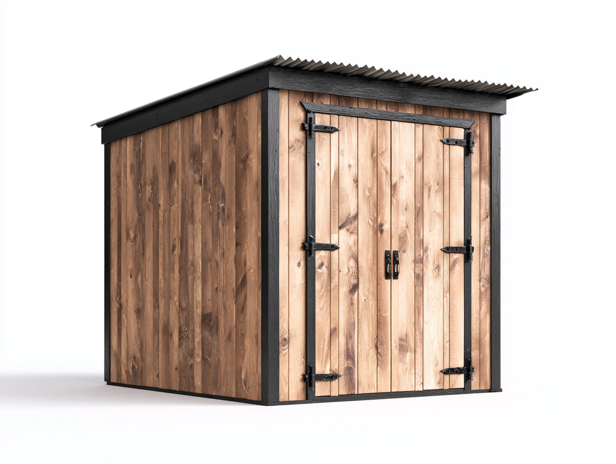Gartenhäuser 300x240x220 cm - Holz Gartenhaus - Braun Schwarz mit Doppeltür und modernem Design für Garten Außenbereich