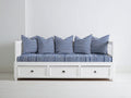 Schlafsofa Holzgestell 200 x 90 x 85 cm - Weiß - Modernes Design mit Schubladen