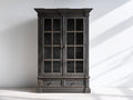Bücherregal Holzwerkstoff 100 x 40 x 180 cm - Dunkelgrau - Klassisches Design mit Glastüren und Schubladen