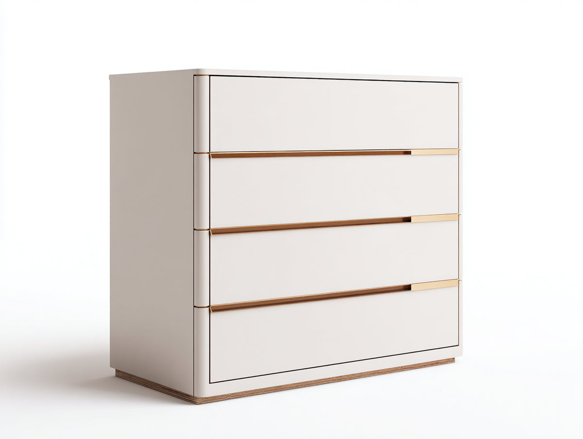 Kommode mit Schubladen 100x40x90 cm in Weiß - Moderne Schubladenkommode mit vier Schubladen und elegantem Design