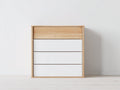 Kommode mit Schubladen 100x40x100 cm Holzfarben Weiß Aufbewahrungsschrank mit 4 Schubladen Modernes Design