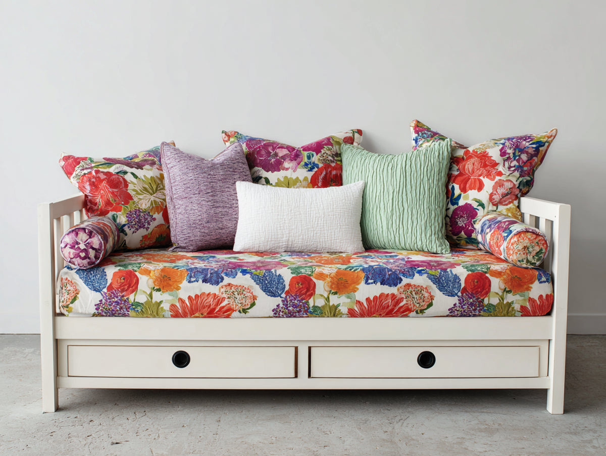 Schlafsofa 200x90x85 cm - Modernes Tagesbett mit Stauraum - Weißes Schlafsofa mit zwei Schubladen und gemütlichem Design